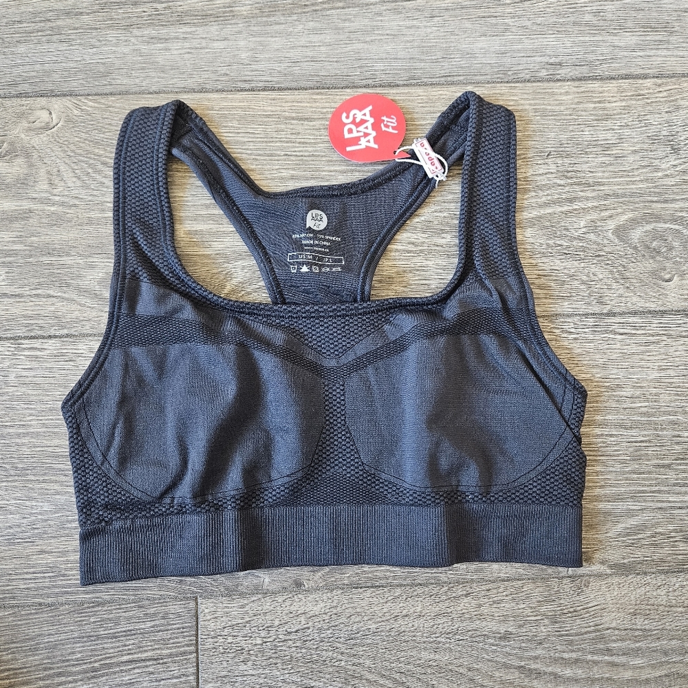 🔥4/$20 Lapasa Fit Dark Gray Athletic Sports Bra